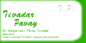 tivadar pavay business card