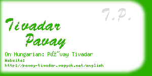 tivadar pavay business card